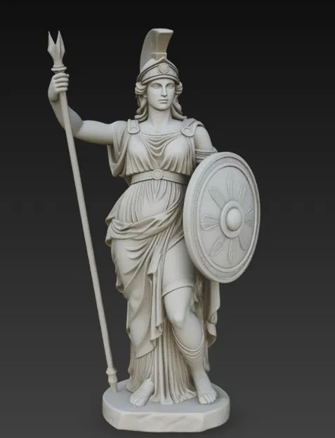 Tượng Athena – Nữ thần trí tuệ cầm giáo và khiên - Image 4