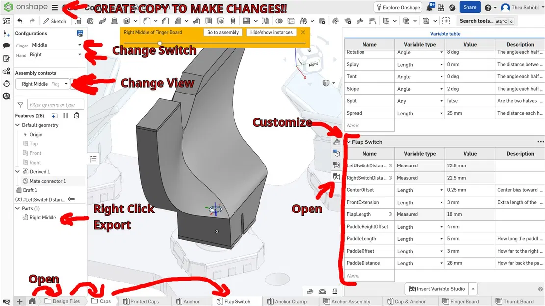 CCU/CC2 Flap Switch (Parametric/Customizable) – Công tắc phụ tùy chỉnh - Image 2