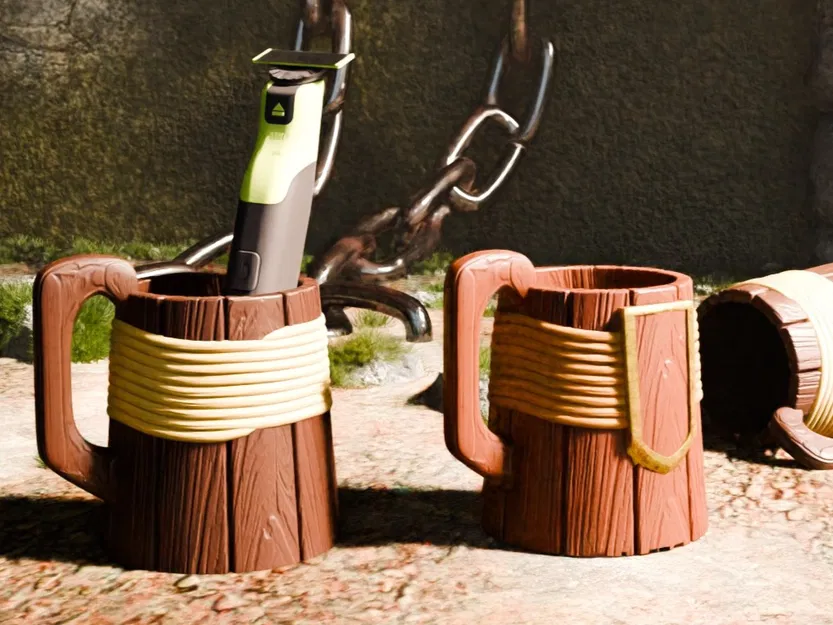 Bình gỗ Trung Cổ cho Philips OneBlade – KCD2 Edition (kẹp lon bia nữa) - Image 2