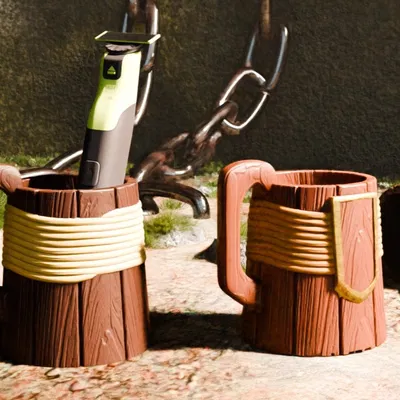 Bình gỗ Trung Cổ cho Philips OneBlade – KCD2 Edition (kẹp lon bia nữa)