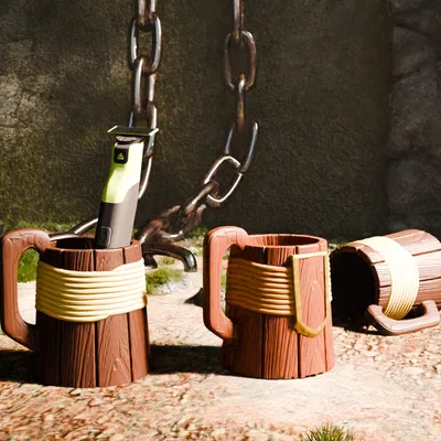 Bình gỗ Trung Cổ cho Philips OneBlade – KCD2 Edition (kẹp lon bia nữa)