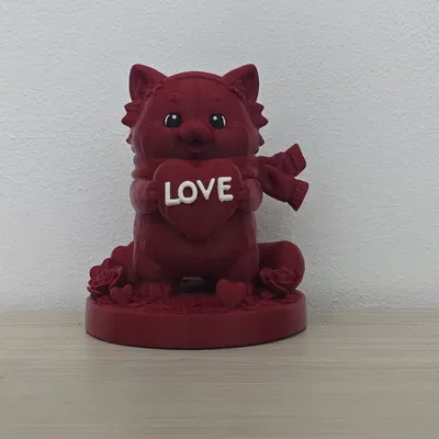 Tượng Gấu Trúc Tình Yêu Valentine Cầm Trái Tim