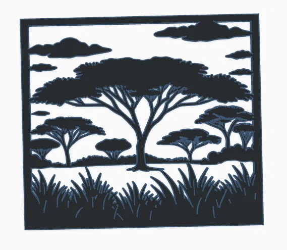 Tranh treo tường cây acacia (Acacia Tree Wall Art) - Image 1
