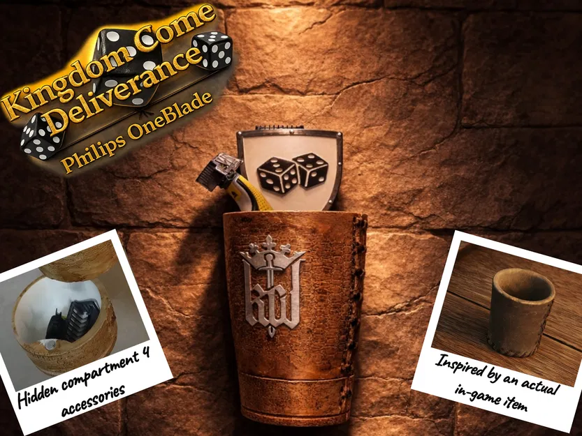 Ly xúc xắc KCD làm holder cho Philips OneBlade (gắn IKEA TISKEN/SKÅDIS) - Image 1