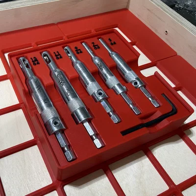 Hộp Gridfinity cho mũi Snappy Vix tự căn tâm (self centering bits)