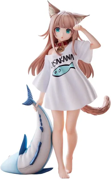 Mô hình Anime/Hentai Cat Girl cầm cá - Image 1