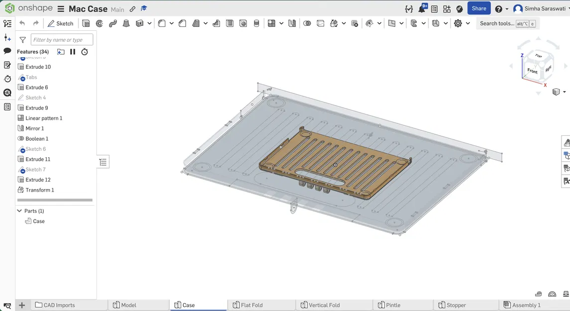 Ốp Mac Air M4 thu nhỏ (SCALED DOWN) có lỗ thoáng & chân đỡ - Image 1