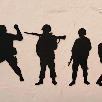 Front Soldier Shadow Team – Trang trí tường wall shadow tối giản