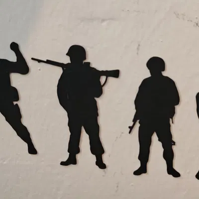 Front Soldier Shadow Team – Trang trí tường wall shadow tối giản