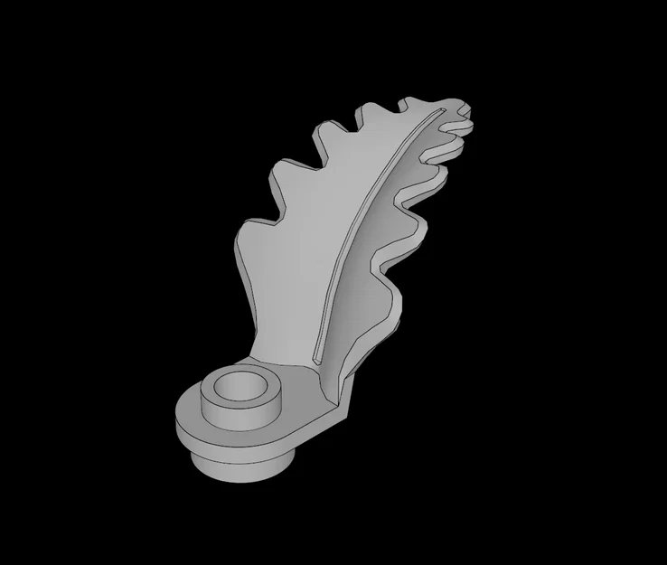 Lá răng cưa Plant tương thích Lego (2682a.dat) - Image 1