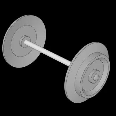 Trục 5 x 100 LDU kèm 2 bánh tàu tâm kín (LEGO Compatible 57877c01.dat)