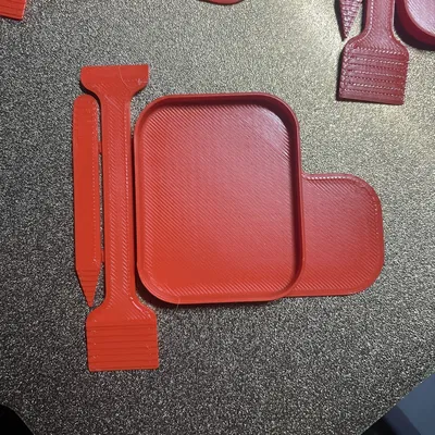 Khay trộn keo/epoxy kèm tab cầm tay và holder