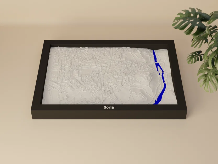 Soria, Tây Ban Nha – 3D Miniature địa hình topo - Image 1