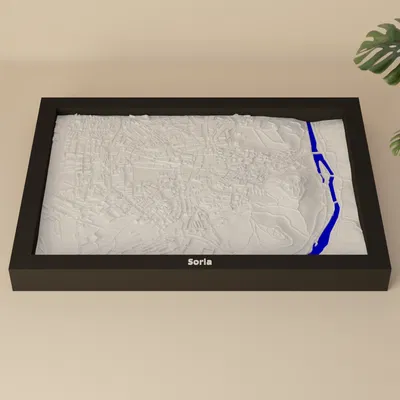 Soria, Tây Ban Nha – 3D Miniature địa hình topo