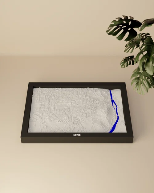Soria, Tây Ban Nha – 3D Miniature địa hình topo - Image 3