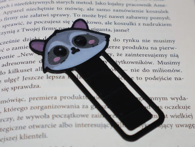 Chibi Racoon Bookmark – Kẹp sách chibi gấu mèo - Image 1