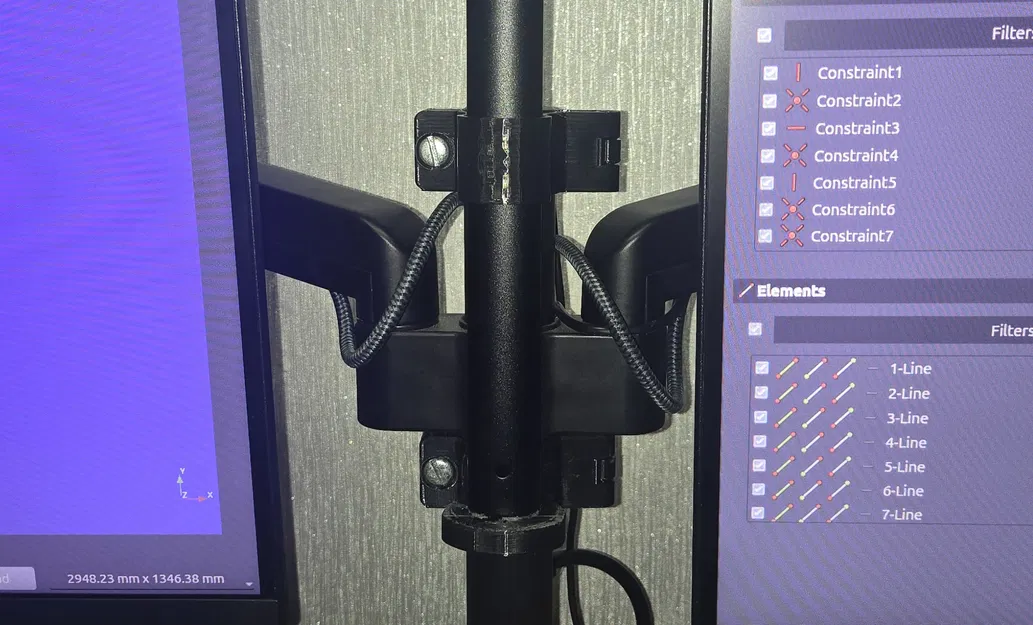 Kẹp gắn đèn vào trụ monitor - Print In Place - Image 4