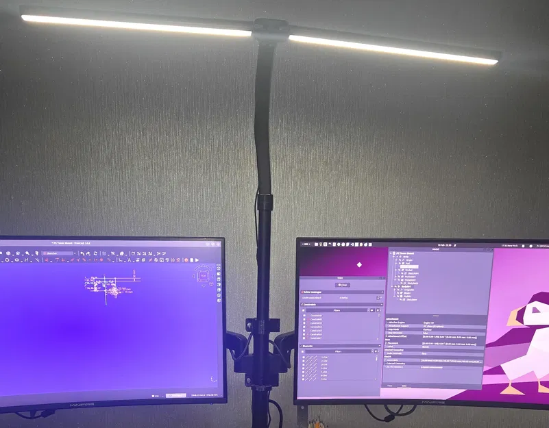 Kẹp gắn đèn vào trụ monitor - Print In Place - Image 5