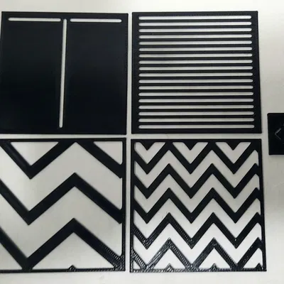 Stencil cỡ Sticky Note (~76mm) – Khe chữ “T” & Đường thẳng