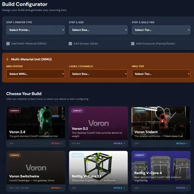 3D Printer Reference Configurator