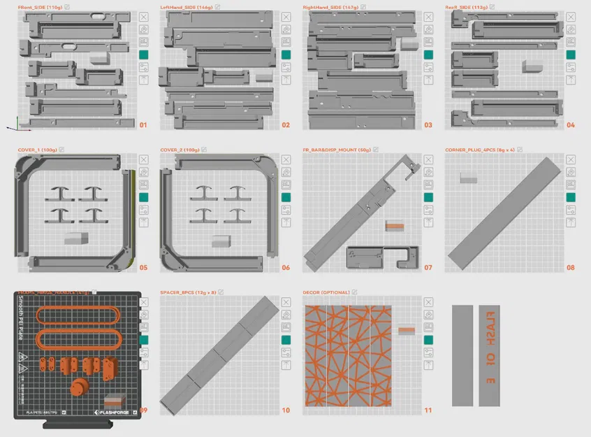 Vỏ che Flashforge AD5X (chi tiết in phẳng / Flat-Print parts) - Image 1