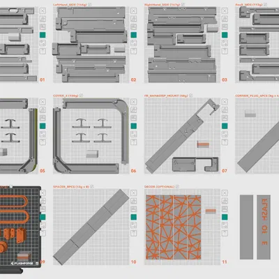 Vỏ che Flashforge AD5X (chi tiết in phẳng / Flat-Print parts)