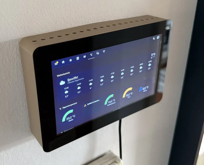 Ngàm treo tường cho Raspberry Pi 5 Touch Display 2 (màn hình 7-inch) - Image 1