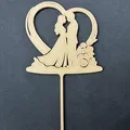 Romantic Cake Topper #1 – Cake topper cô dâu chú rể trong khung tim - Thumbnail 1