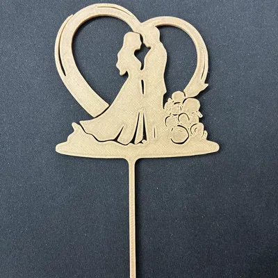Romantic Cake Topper #1 – Cake topper cô dâu chú rể trong khung tim