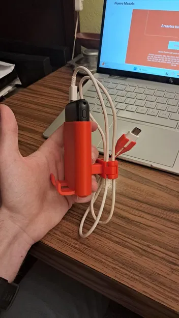 Ốp pin dự phòng 5000mAh kiêm giá đỡ điện thoại & quản lý cáp - Image 5