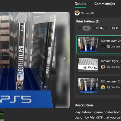 Ngàm gắn kệ đĩa game PS5/Xbox/PC/Console cho kệ dày 16mm