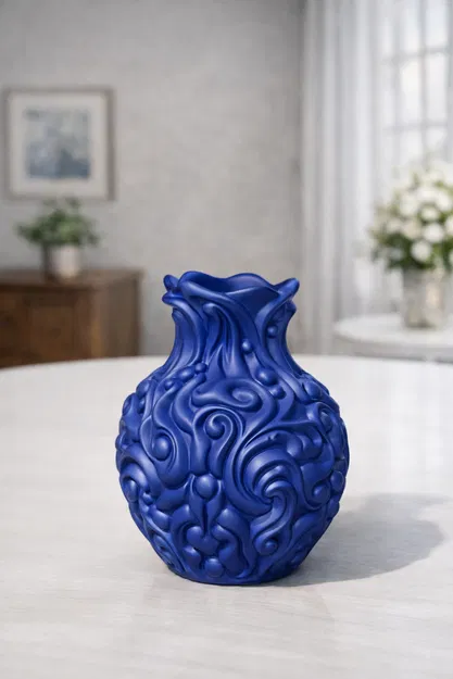 Chậu cây dạng bình hoa có vân (Textured Vase Plant Pot) - Image 1