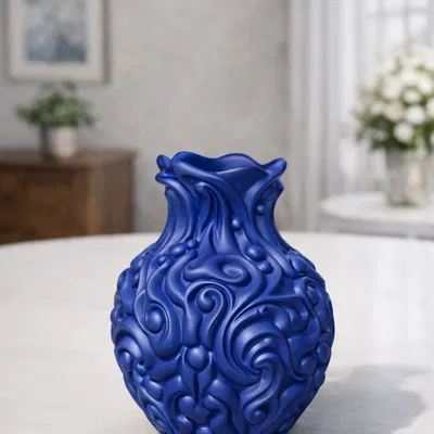 Chậu cây dạng bình hoa có vân (Textured Vase Plant Pot)