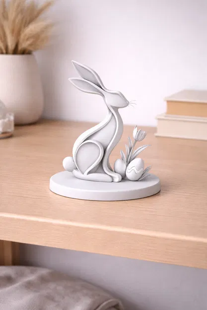Thỏ Phục Sinh Hiện Đại kèm Hoa Tulip (Modern Easter Bunny with Tulip) - Image 1