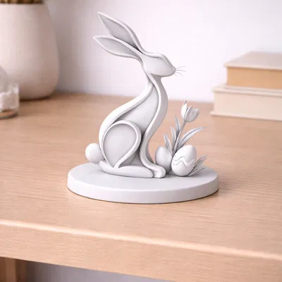 Thỏ Phục Sinh Hiện Đại kèm Hoa Tulip (Modern Easter Bunny with Tulip)