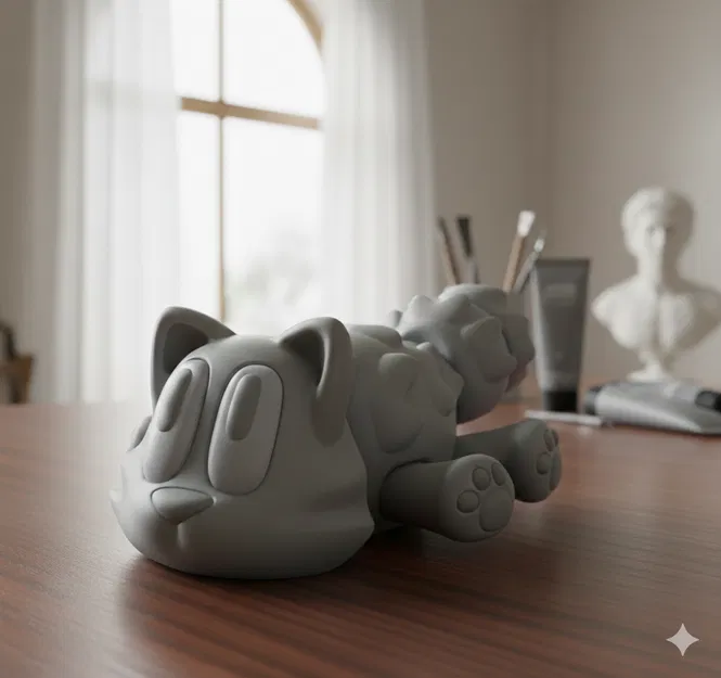 Mèo khớp nối high-poly (Cat articulated high-poly) - Image 1