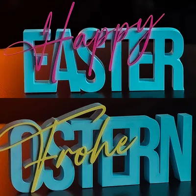 Chữ trang trí “Frohe Ostern / Happy Easter” – Deko Schriftzug