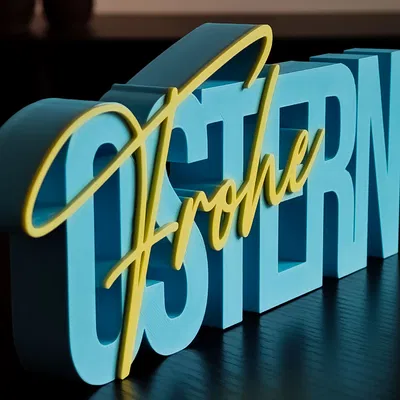 Chữ trang trí “Frohe Ostern / Happy Easter” – Deko Schriftzug