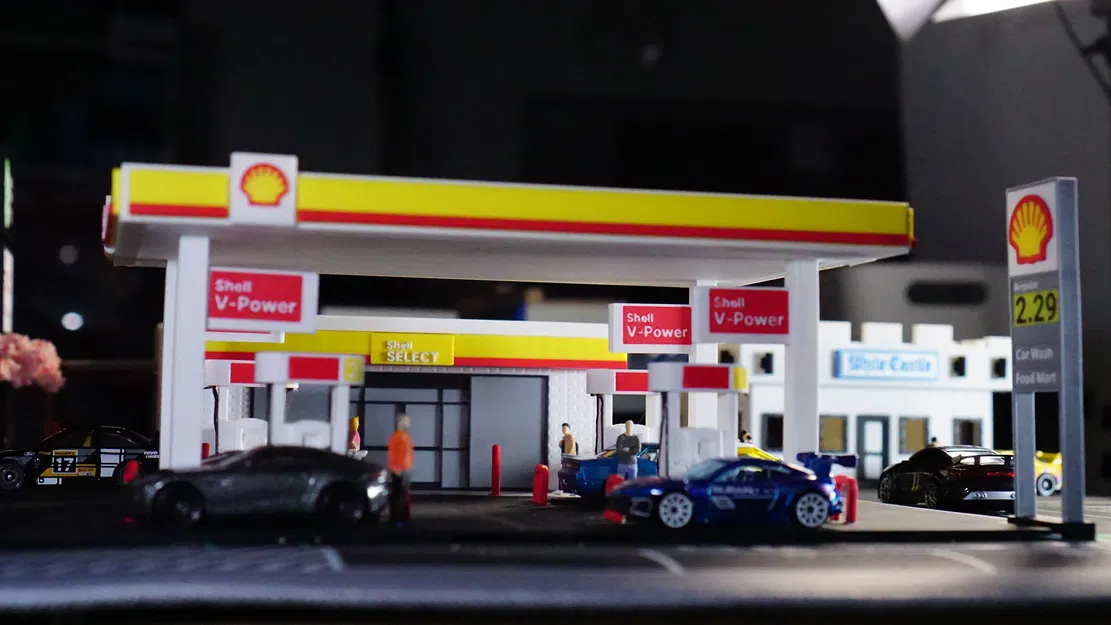 Bộ Mô Hình Trạm Xăng Shell - Diorama Tỷ Lệ 1:64 - Image 3