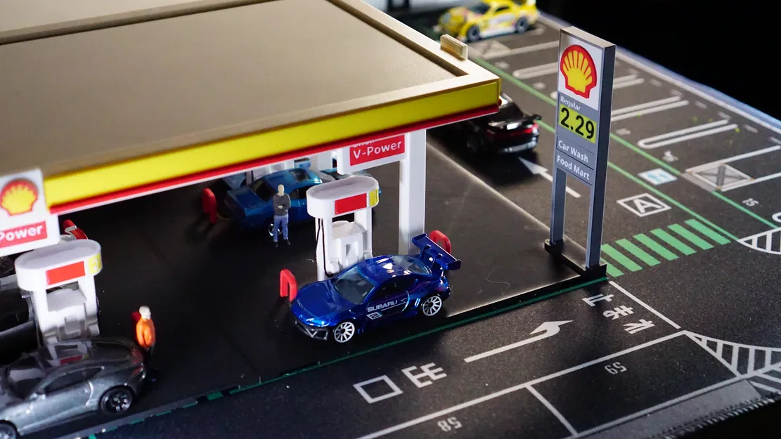 Bộ Mô Hình Trạm Xăng Shell - Diorama Tỷ Lệ 1:64 - Image 4