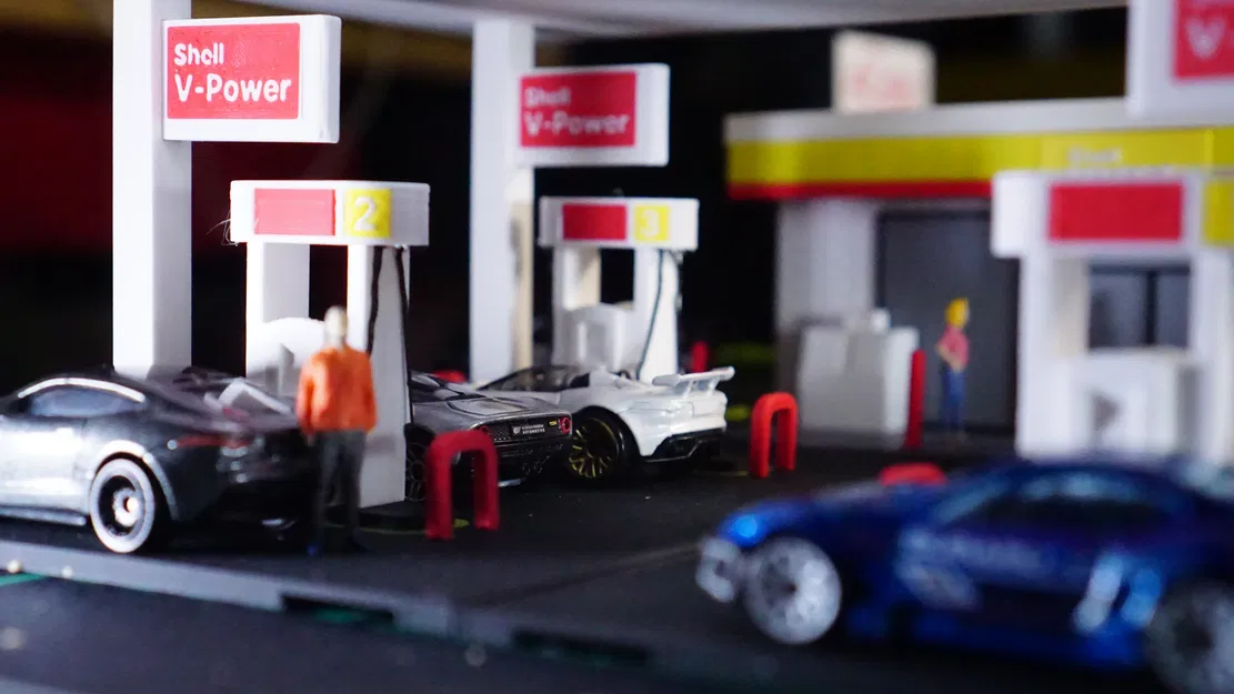 Bộ Mô Hình Trạm Xăng Shell - Diorama Tỷ Lệ 1:64 - Image 5