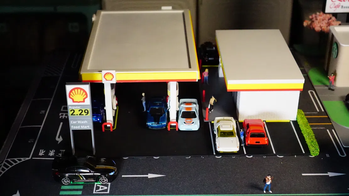 Bộ Mô Hình Trạm Xăng Shell - Diorama Tỷ Lệ 1:64 - Image 9