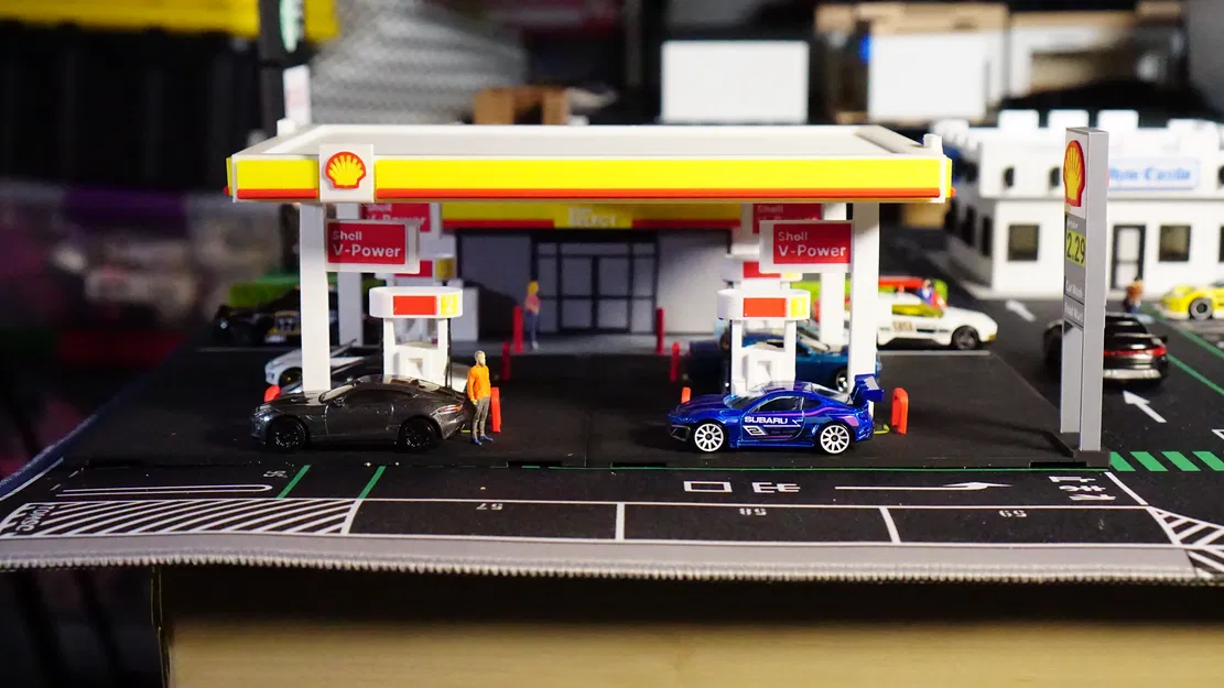 Bộ Mô Hình Trạm Xăng Shell - Diorama Tỷ Lệ 1:64 - Image 18