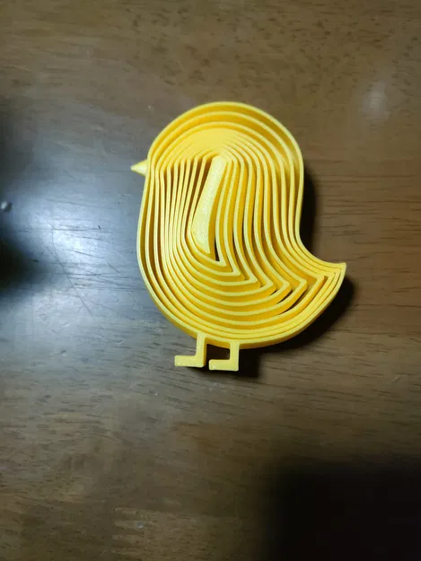 Gà Con Layered Wiggle – Móc Khóa Dẻo Print-in-Place - Image 1