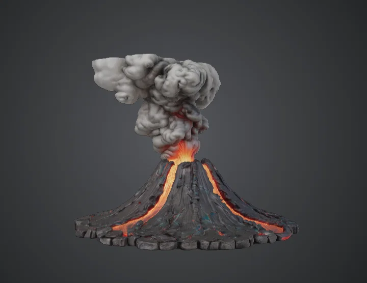 Địa hình Núi Lửa Phun Trào – Chiến Trường Dung Nham Fantasy - Image 1