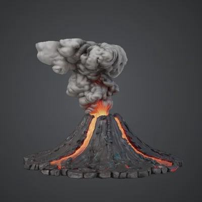 Địa hình Núi Lửa Phun Trào – Chiến Trường Dung Nham Fantasy