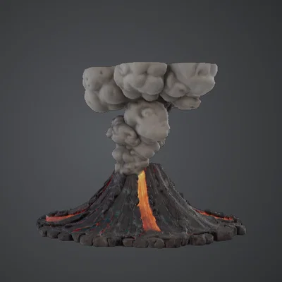 Địa hình Núi Lửa Phun Trào – Chiến Trường Dung Nham Fantasy