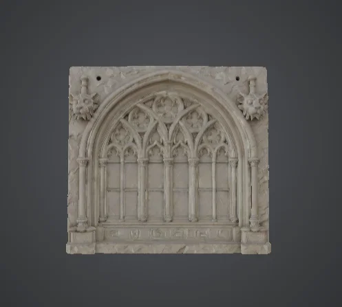 Tấm Tường Nhà Thờ Gothic – Mặt Tiền Terrain Cửa Sổ Vòm Chạm Khắc - Image 1