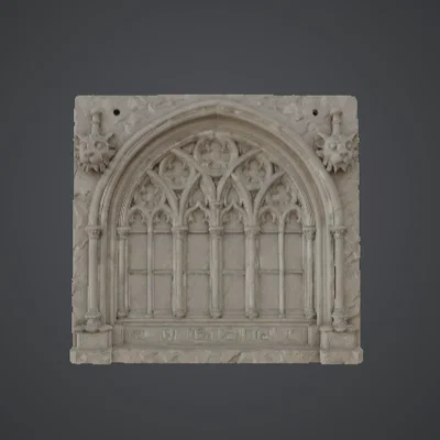 Tấm Tường Nhà Thờ Gothic – Mặt Tiền Terrain Cửa Sổ Vòm Chạm Khắc