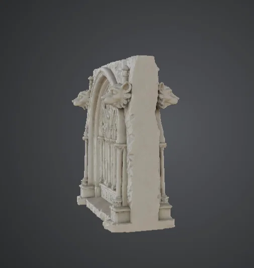 Tấm Tường Nhà Thờ Gothic – Mặt Tiền Terrain Cửa Sổ Vòm Chạm Khắc - Image 2